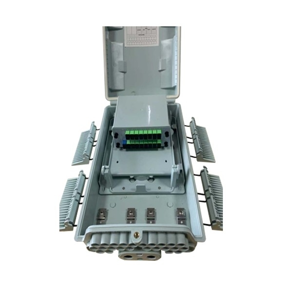 الصين 24 منفذ توزيع الألياف البصرية مربع ABS IP 65 مع الجدار / طريقة القطب SC Plug-in PLC Splitter 1