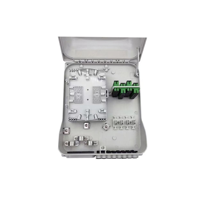 معدات الألياف البصرية FTTH المنتج مقاوم للماء 24 Core Terminal White Box IP65 Wall Method 1