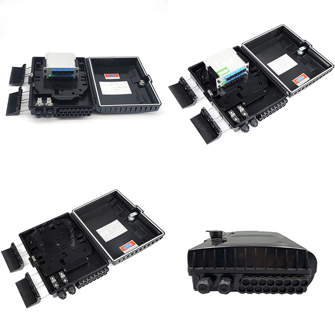 مجموعة معدات الألياف البصرية FTTH Box 16 توزيع الألياف البصرية الأساسية ABS الصندوق الأسود IP65 5